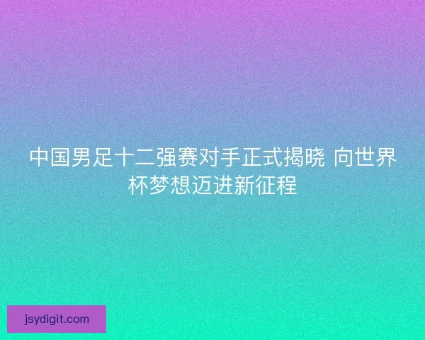 中国男足十二强赛对手正式揭晓 向世界杯梦想迈进新征程